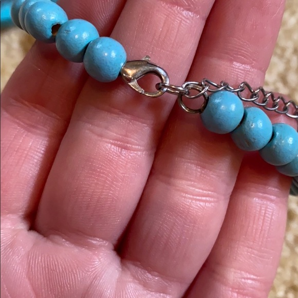 Large Turquoise Beads Statement Necklace - Picture 4 of 4